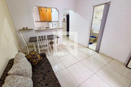 Sala - Cozinha de kitnet/studio para alugar com 1 quarto, 32m² em Nova Mirim, Praia Grande