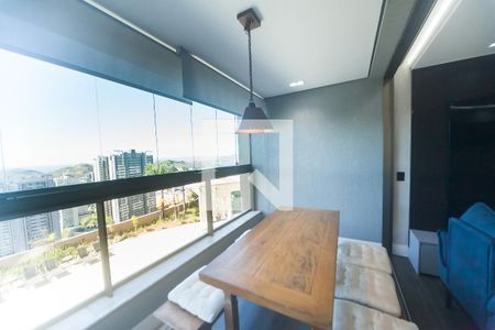 Varanda da Sala de apartamento à venda com 2 quartos, 92m² em Vila Castela, Nova Lima