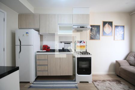 Sala e Cozinha - Pia de kitnet/studio para alugar com 1 quarto, 36m² em Paraíso do Morumbi, São Paulo