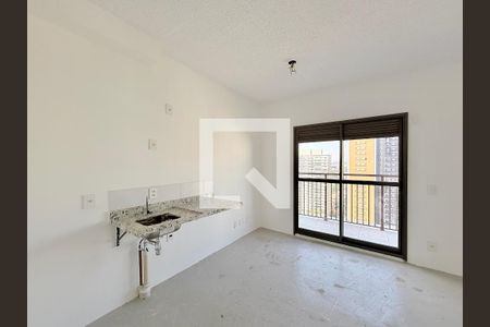 Cozinha  de kitnet/studio à venda com 1 quarto, 28m² em Brooklin, São Paulo