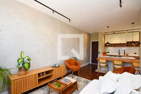 sala de estar de apartamento à venda com 2 quartos, 81m² em Pinheiros, São Paulo