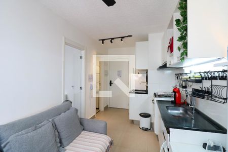 Sala / Cozinha de apartamento à venda com 1 quarto, 25m² em Santo Amaro, São Paulo