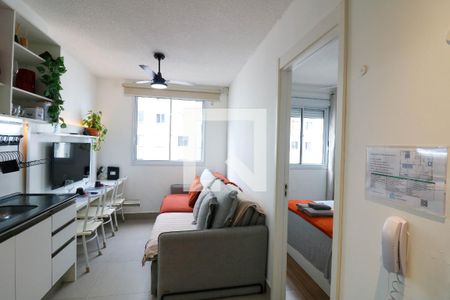 Sala / Cozinha de apartamento à venda com 1 quarto, 25m² em Santo Amaro, São Paulo