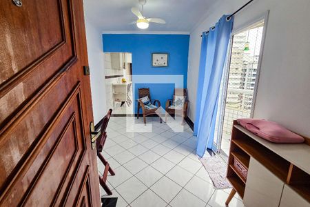 Sala de apartamento para alugar com 1 quarto, 50m² em Guilhermina, Praia Grande