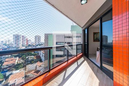 Varanda da Sala de apartamento à venda com 4 quartos, 178m² em Vila Valparaíso, Santo André