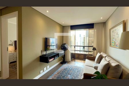 Sala de TV de apartamento à venda com 1 quarto, 43m² em Pinheiros, São Paulo