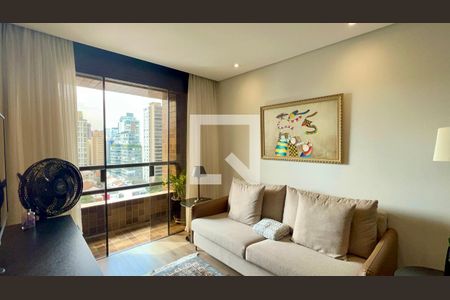 Sala de TV de apartamento à venda com 1 quarto, 43m² em Pinheiros, São Paulo