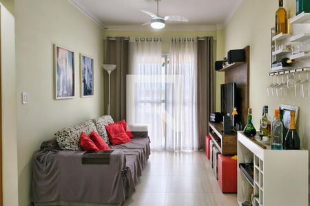 Sala de apartamento para alugar com 1 quarto, 45m² em Nova Mirim, Praia Grande