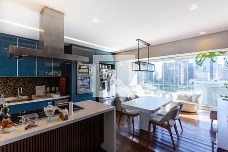 Sala/Cozinha de apartamento para alugar com 1 quarto, 92m² em Itaim Bibi, São Paulo