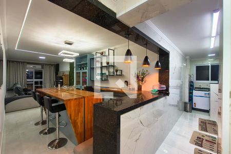 Sala/cozinha de apartamento para alugar com 2 quartos, 98m² em Canto do Forte, Praia Grande