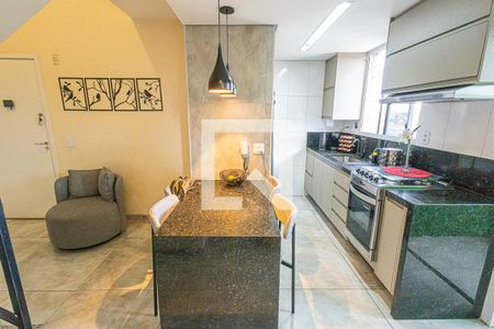 sala / cozinha americana de apartamento à venda com 2 quartos, 86m² em Candelária, Belo Horizonte