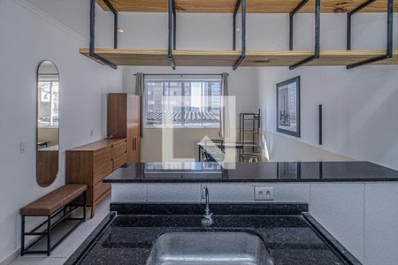 sala e cozinha_2 de apartamento para alugar com 1 quarto, 25m² em Bosque da Saúde, São Paulo
