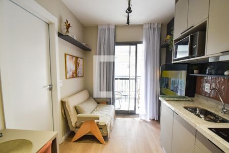 Sala/cozinha de apartamento para alugar com 1 quarto, 31m² em Vila Mariana, São Paulo