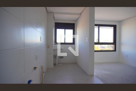 Cozinha e sala  de apartamento à venda com 2 quartos, 64m² em Petrópolis, Porto Alegre
