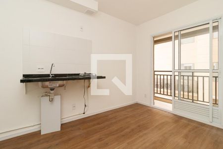 Sala e Cozinha de apartamento para alugar com 1 quarto, 28m² em Vila Gustavo, São Paulo