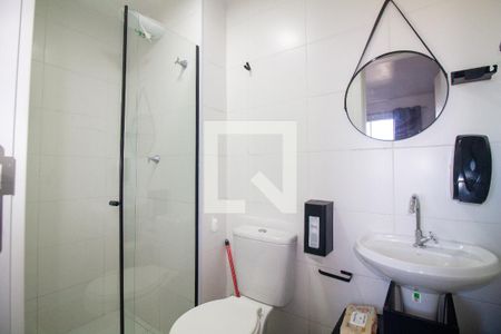 Banheiro da Suíte de apartamento à venda com 1 quarto, 27m² em Jardim Caravelas, São Paulo