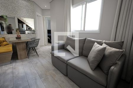 Sala de apartamento à venda com 2 quartos, 89m² em Vila Valparaíso, Santo André