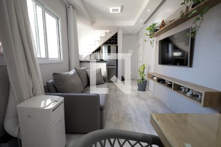 Sala de apartamento à venda com 2 quartos, 89m² em Vila Valparaíso, Santo André