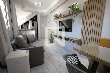 Sala de apartamento à venda com 2 quartos, 89m² em Vila Valparaíso, Santo André