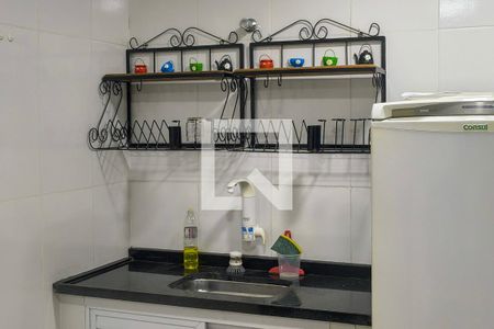 Cozinha  de apartamento para alugar com 1 quarto, 40m² em Canto do Forte, Praia Grande