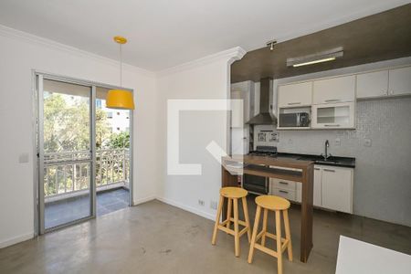 Sala de apartamento para alugar com 1 quarto, 48m² em Panamby, São Paulo