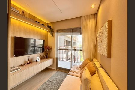 Sala de apartamento à venda com 1 quarto, 34m² em Brooklin, São Paulo