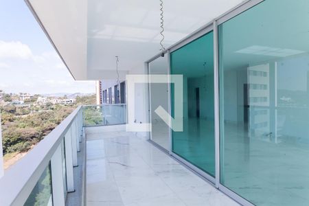Varanda da Sala de apartamento à venda com 4 quartos, 242m² em Vale do Sereno, Nova Lima