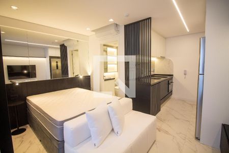 Sala / Quarto - Studio de kitnet/studio para alugar com 1 quarto, 30m² em Brooklin, São Paulo