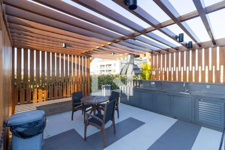 Área comum - Churrasqueira de kitnet/studio para alugar com 1 quarto, 27m² em Farroupilha, Porto Alegre