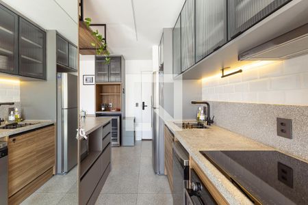 Cozinha de apartamento à venda com 1 quarto, 46m² em Vila Nova Conceição, São Paulo
