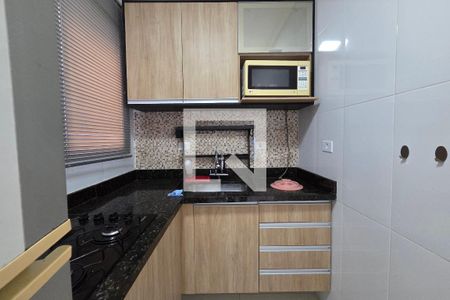 Cozinha de kitnet/studio para alugar com 1 quarto, 40m² em Nova Mirim, Praia Grande
