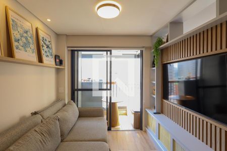 Sala  de apartamento à venda com 1 quarto, 28m² em Brooklin, São Paulo