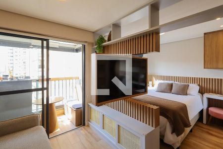 Sala  de apartamento à venda com 1 quarto, 28m² em Brooklin, São Paulo