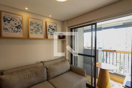 Sala  de apartamento à venda com 1 quarto, 28m² em Brooklin, São Paulo