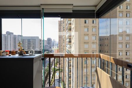 Varanda da Sala de apartamento à venda com 1 quarto, 28m² em Brooklin, São Paulo