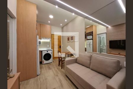 Sala/Cozinha de apartamento à venda com 1 quarto, 28m² em Botafogo, Rio de Janeiro
