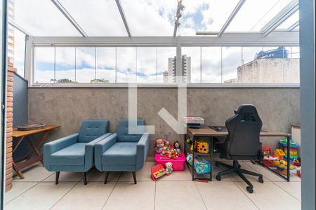 Varanda Gourmet de casa de condomínio à venda com 3 quartos, 181m² em Vila Assunção, Santo André