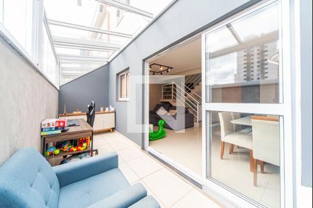 Varanda Gourmet de casa de condomínio à venda com 3 quartos, 181m² em Vila Assunção, Santo André