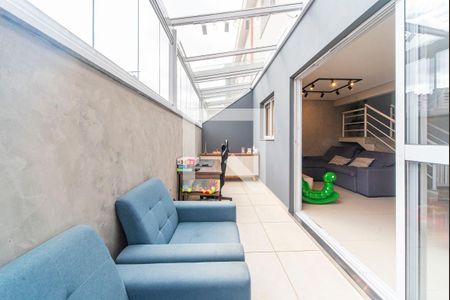 Varanda Gourmet de casa de condomínio à venda com 3 quartos, 181m² em Vila Assunção, Santo André