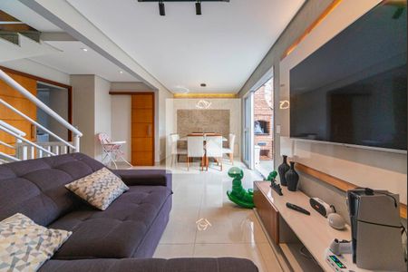 Sala de casa de condomínio à venda com 3 quartos, 181m² em Vila Assunção, Santo André