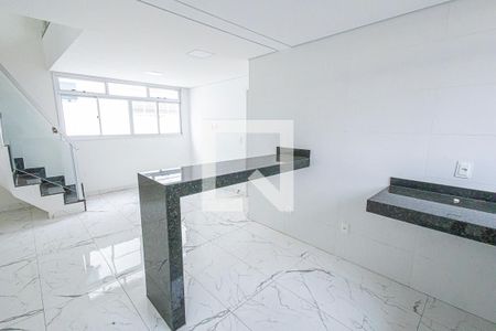 sala / cozinha americana de apartamento à venda com 3 quartos, 150m² em Santa Branca, Belo Horizonte
