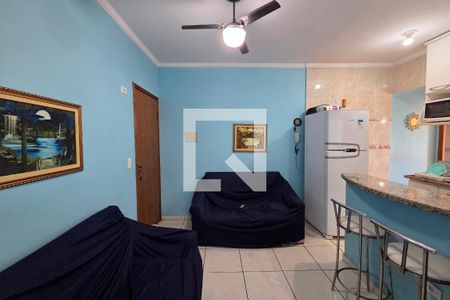 Sala de apartamento para alugar com 1 quarto, 40m² em Boqueirão, Praia Grande
