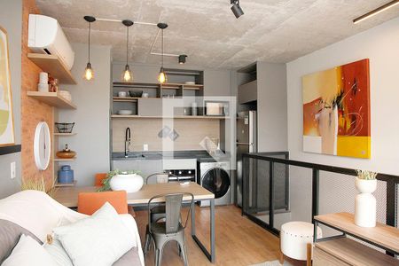 Studio Sala / Cozinha de kitnet/studio à venda com 1 quarto, 67m² em Menino Deus, Porto Alegre