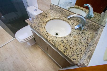 Banheiro da Suíte de apartamento à venda com 2 quartos, 134m² em Vila Tibiriçá, Santo André
