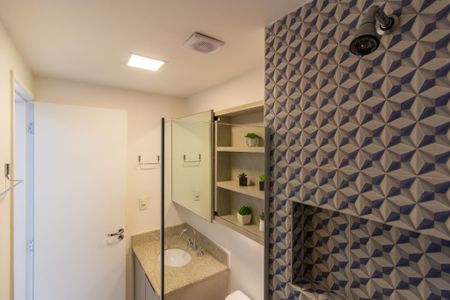 Banheiro de kitnet/studio à venda com 1 quarto, 24m² em Jardim Paulistano, São Paulo