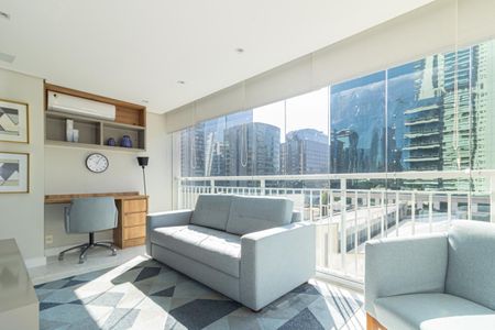 Varanda da Sala de apartamento para alugar com 1 quarto, 54m² em Vila Nova Conceição, São Paulo