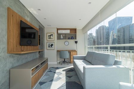 Varanda da Sala de apartamento para alugar com 1 quarto, 54m² em Vila Nova Conceição, São Paulo
