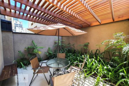 Studio para alugar com 27m², 1 quarto e sem vaga Studio para alugar com 27m², 1 quarto e sem vagaÁrea externo do Salão de Festas