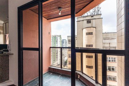Varanda da Sala de apartamento para alugar com 1 quarto, 40m² em Santa Cecília, São Paulo