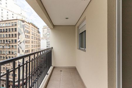 Varanda da Sala de apartamento para alugar com 1 quarto, 41m² em Centro Histórico de São Paulo, São Paulo